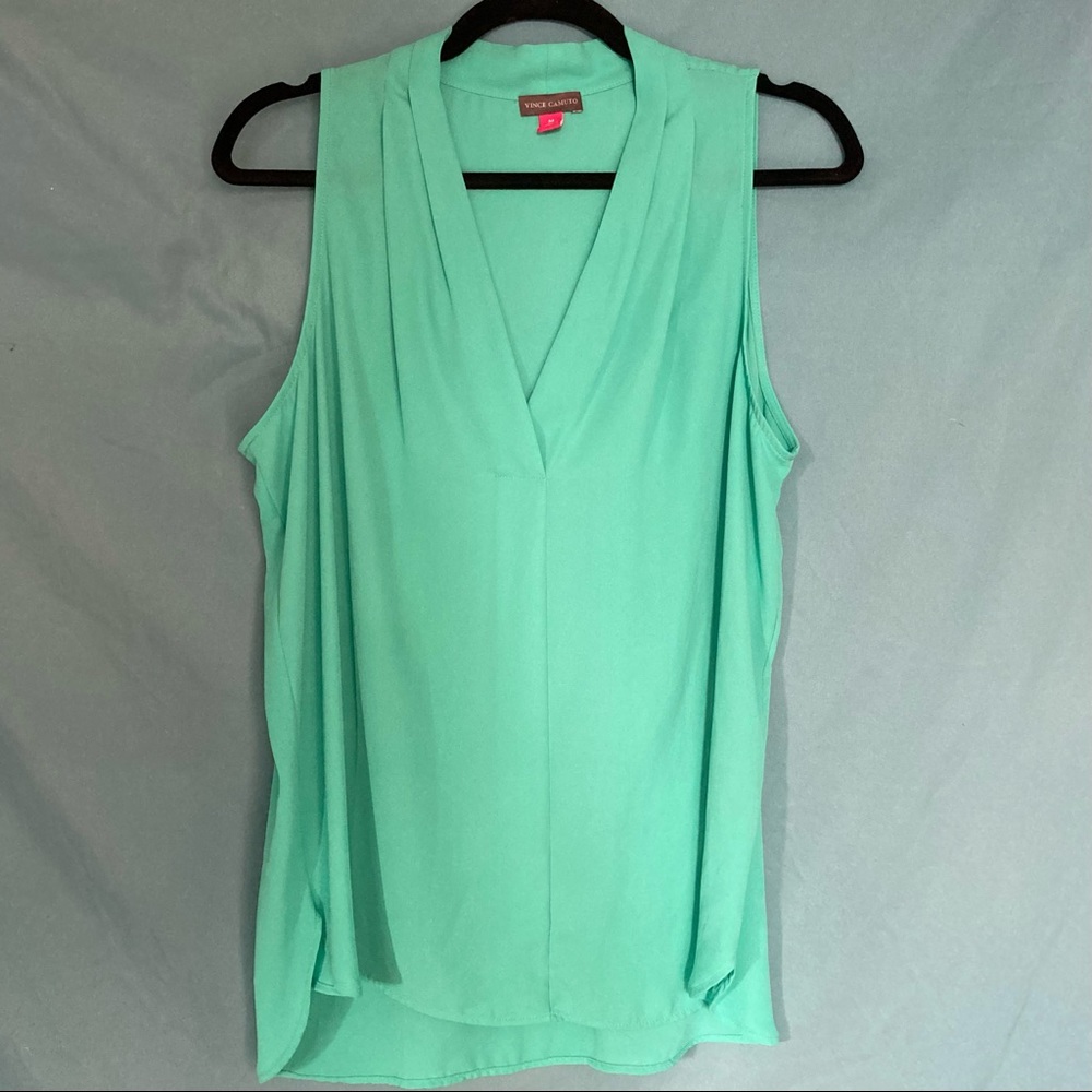 Vince Camuto turquoise sleeveless blouse